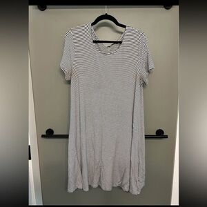 Classic Black and White Striped Dress